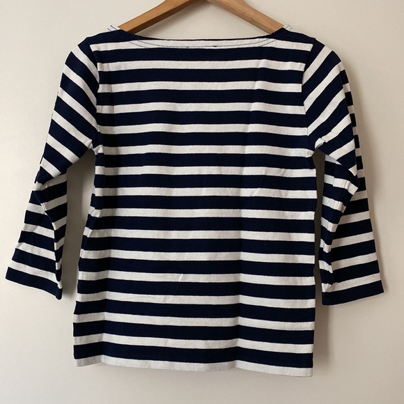 J. Crew navy & cream striped boatneck tee - Picture 2 of 3